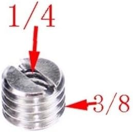 محول برغي سهل التركيب لحامل ثلاثي القوائم أحادي الرأس، مقاس 1/4 بوصة إلى 3/8 بوصة