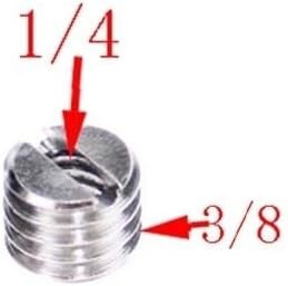 محول برغي سهل التركيب لحامل ثلاثي القوائم أحادي الرأس، مقاس 1/4 بوصة إلى 3/8 بوصة