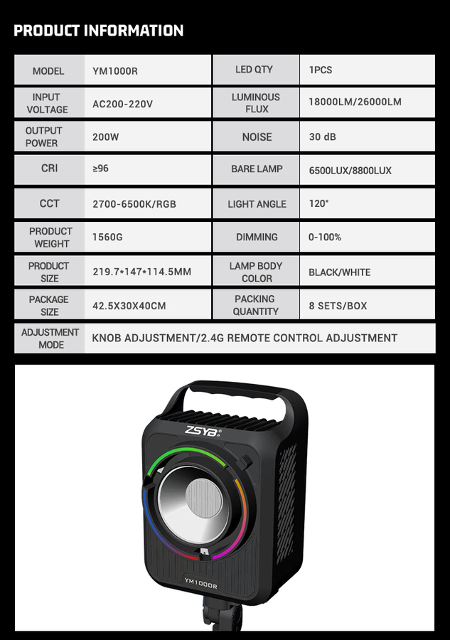 YM1000R اضائة led