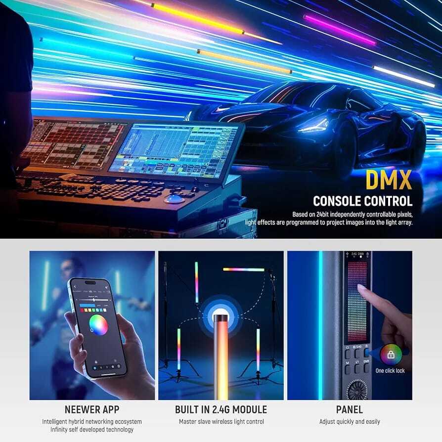 NEEWER TL90C 30W RGB Tube Light with APP/2.4G/DMX Control