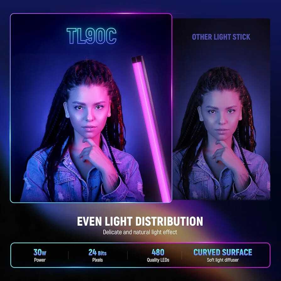 NEEWER TL90C 30W RGB Tube Light with APP/2.4G/DMX Control