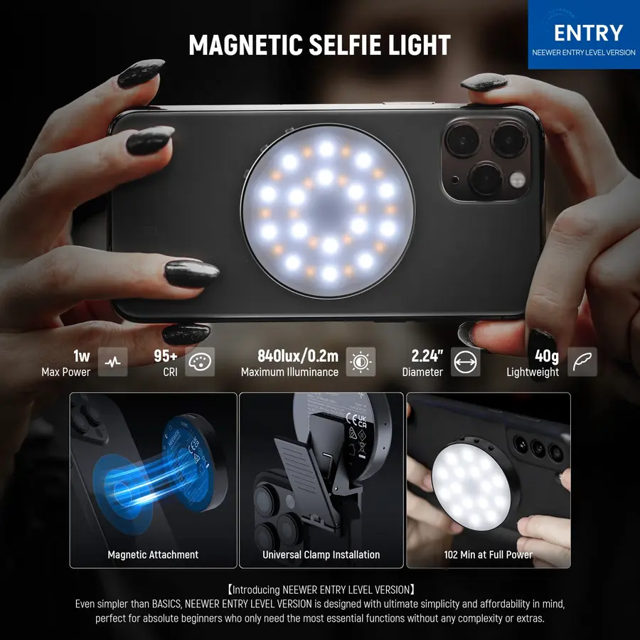 NEEWER ENTRY LEVEL VERSION NL32R Magnetic Selfie Light