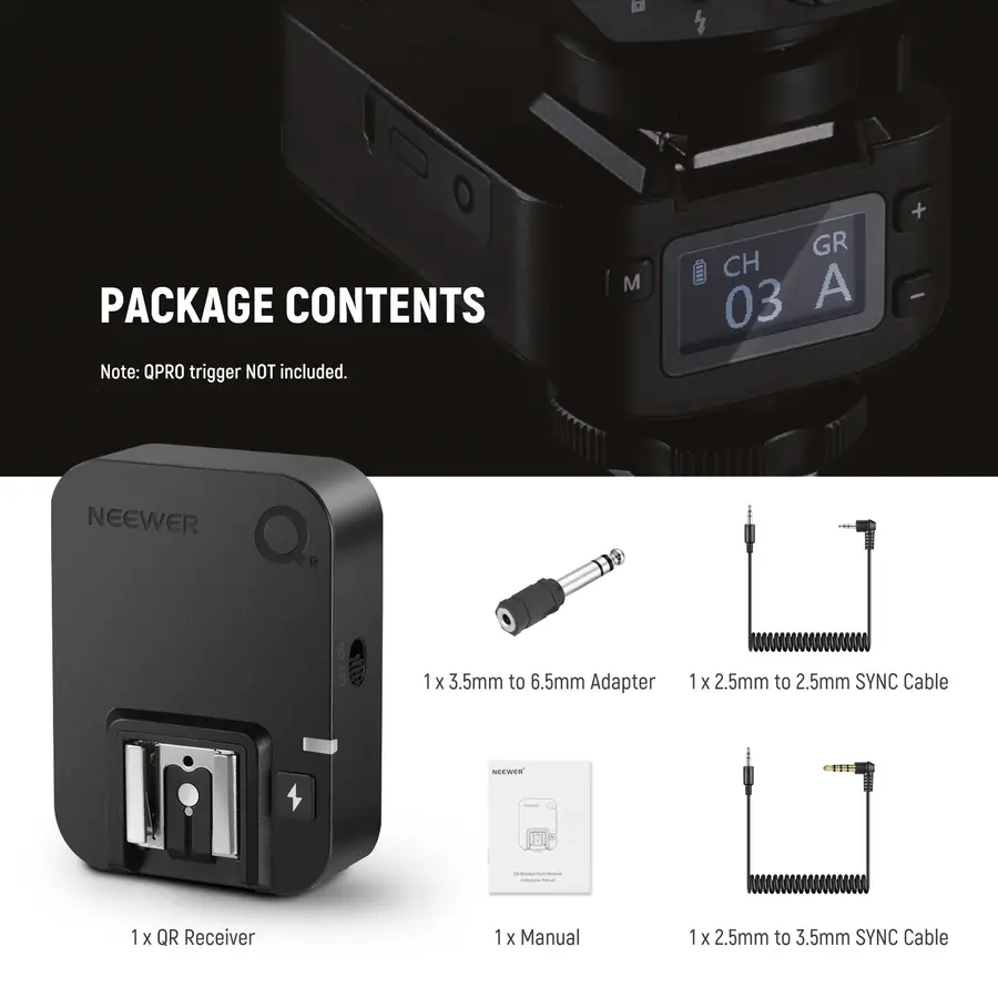 NEEWER QR 2.4G Wireless Flash Receiver For QPRO