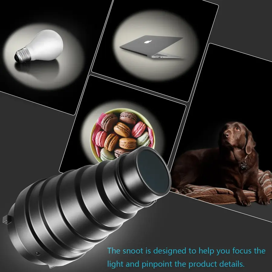 NEEWER NK-NALTP Aluminium Alloy Conical Snoot Kit with Honeycomb Grid