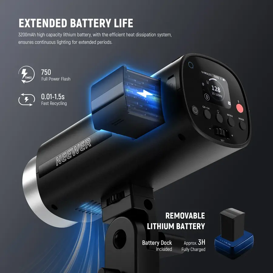 NEEWER Q200 200Ws 2.4G TTL Outdoor Flash with App Control