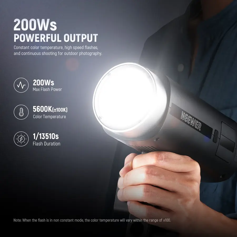 NEEWER Q200 200Ws 2.4G TTL Outdoor Flash with App Control