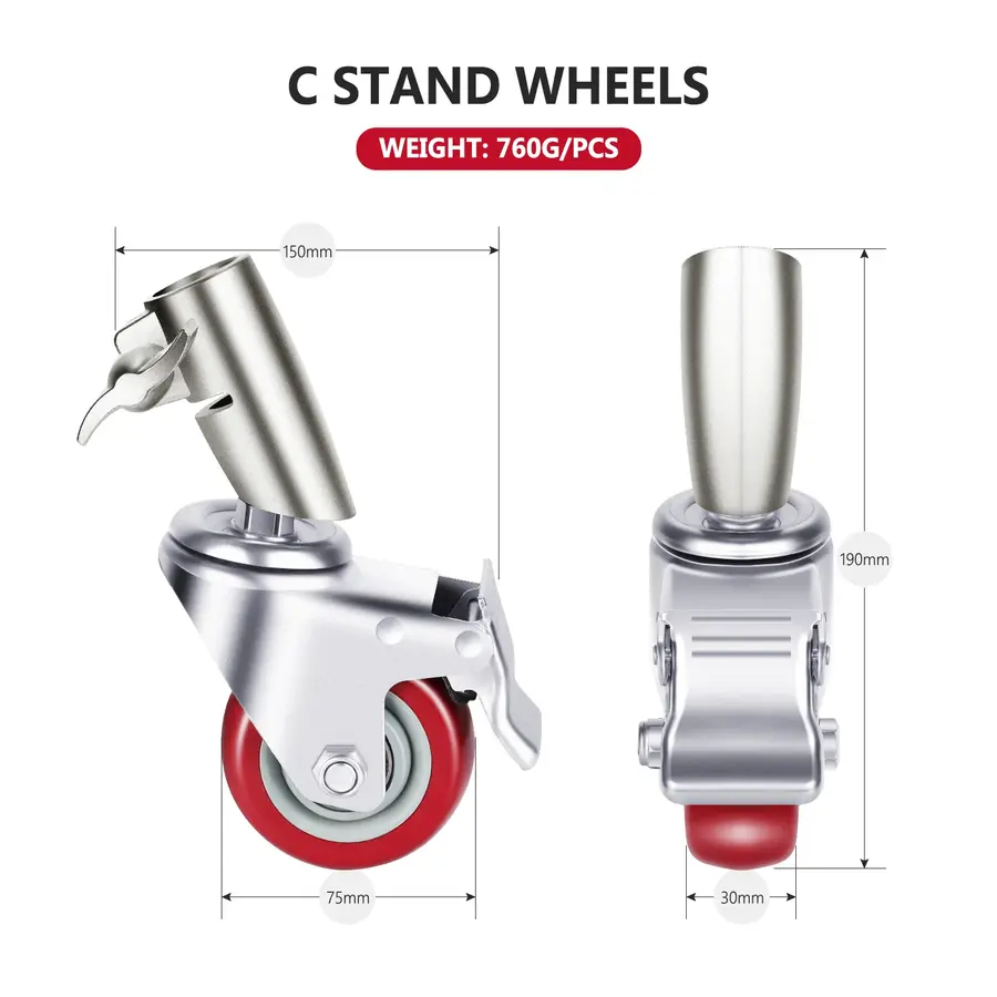 Caster Wheel Set for C-Stand